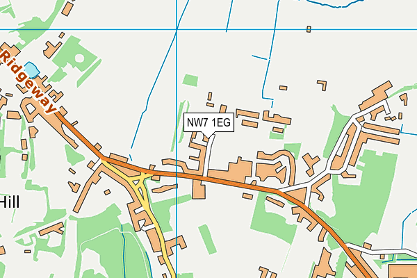 NW7 1EG map - OS VectorMap District (Ordnance Survey)