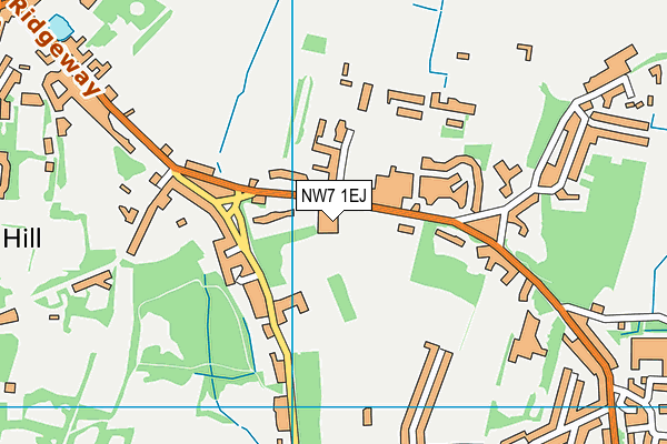 NW7 1EJ map - OS VectorMap District (Ordnance Survey)