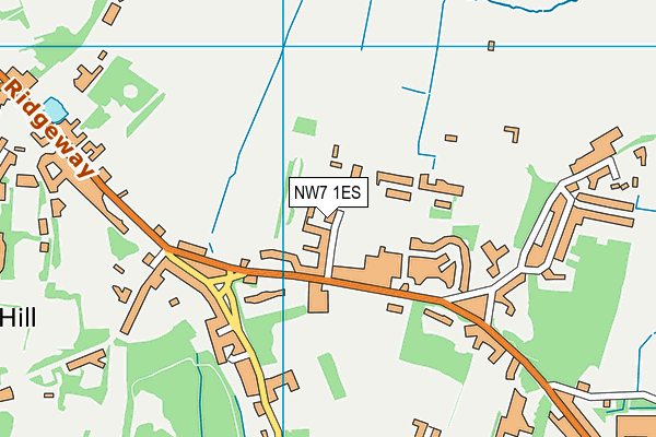 NW7 1ES map - OS VectorMap District (Ordnance Survey)