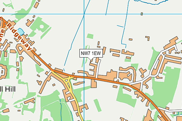 NW7 1EW map - OS VectorMap District (Ordnance Survey)