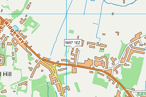 NW7 1EZ map - OS VectorMap District (Ordnance Survey)