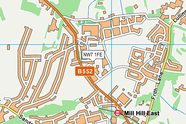 NW7 1FE map - OS VectorMap District (Ordnance Survey)