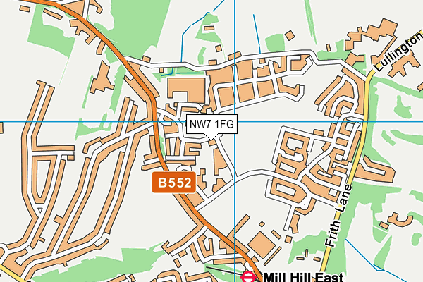 NW7 1FG map - OS VectorMap District (Ordnance Survey)