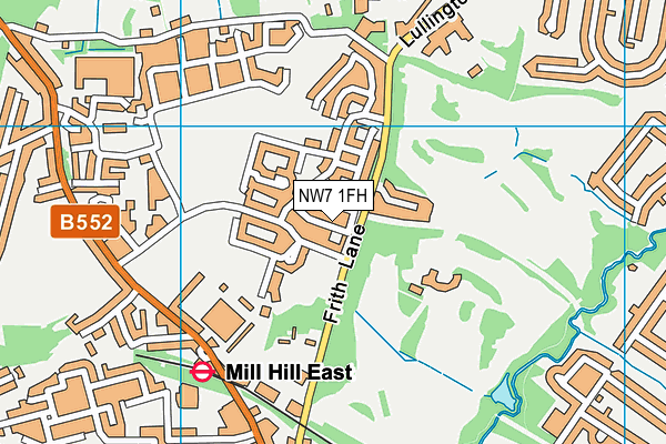 NW7 1FH map - OS VectorMap District (Ordnance Survey)
