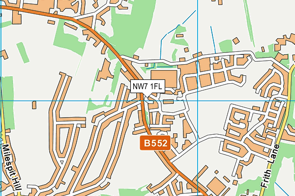 NW7 1FL map - OS VectorMap District (Ordnance Survey)