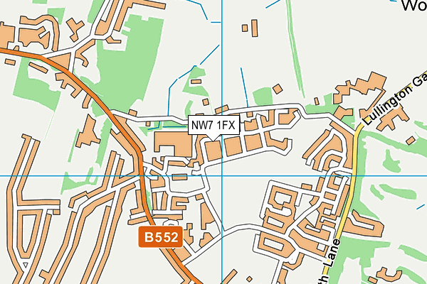 NW7 1FX map - OS VectorMap District (Ordnance Survey)