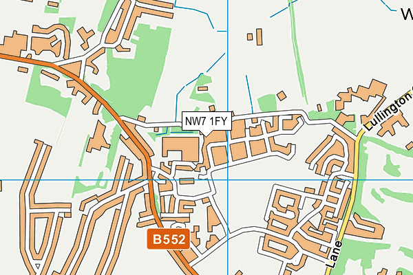 NW7 1FY map - OS VectorMap District (Ordnance Survey)