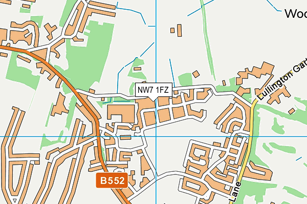 NW7 1FZ map - OS VectorMap District (Ordnance Survey)