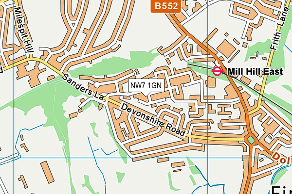 NW7 1GN map - OS VectorMap District (Ordnance Survey)