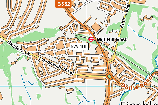 NW7 1HH map - OS VectorMap District (Ordnance Survey)
