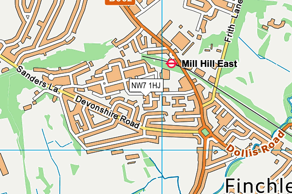 NW7 1HJ map - OS VectorMap District (Ordnance Survey)
