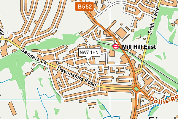 NW7 1HN map - OS VectorMap District (Ordnance Survey)