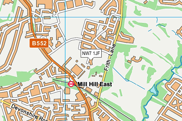 Millbrook Park Primary School map (NW7 1JF) - OS VectorMap District (Ordnance Survey)