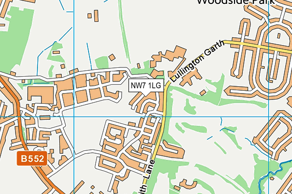 NW7 1LG map - OS VectorMap District (Ordnance Survey)