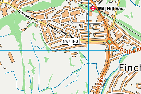 NW7 1NG map - OS VectorMap District (Ordnance Survey)
