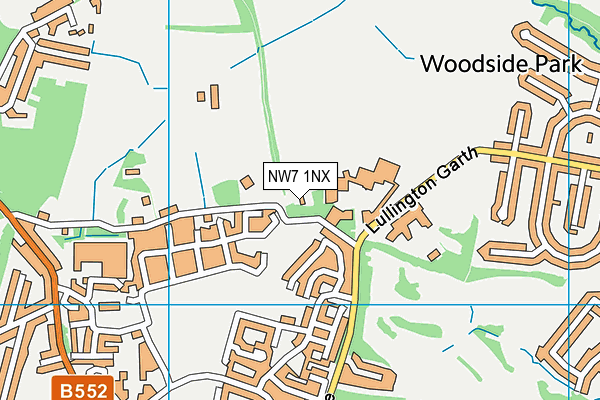 NW7 1NX map - OS VectorMap District (Ordnance Survey)