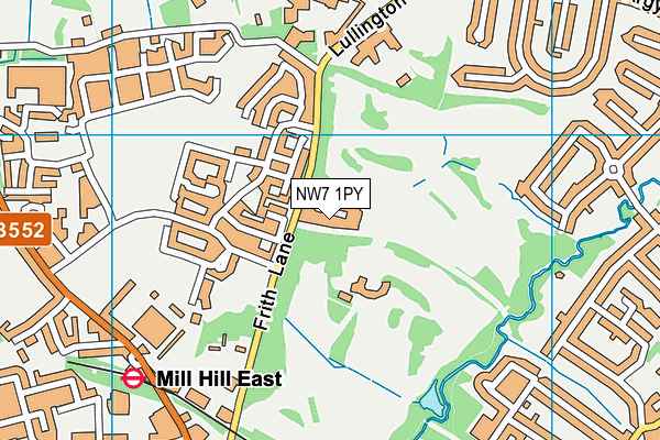 NW7 1PY map - OS VectorMap District (Ordnance Survey)