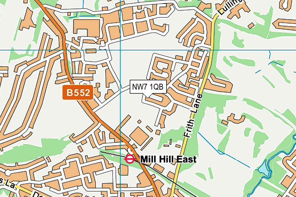 NW7 1QB map - OS VectorMap District (Ordnance Survey)