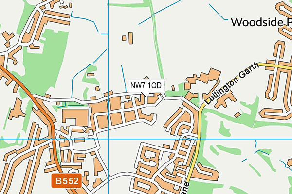 NW7 1QD map - OS VectorMap District (Ordnance Survey)