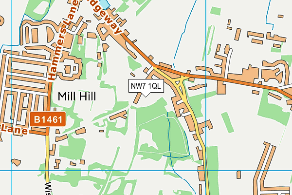 NW7 1QL map - OS VectorMap District (Ordnance Survey)