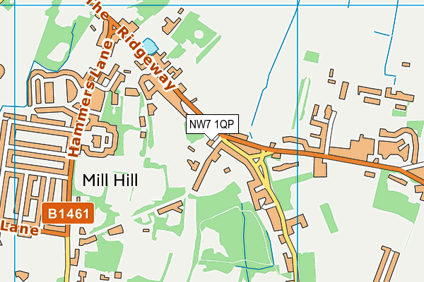 NW7 1QP map - OS VectorMap District (Ordnance Survey)