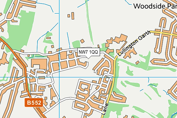 NW7 1QQ map - OS VectorMap District (Ordnance Survey)