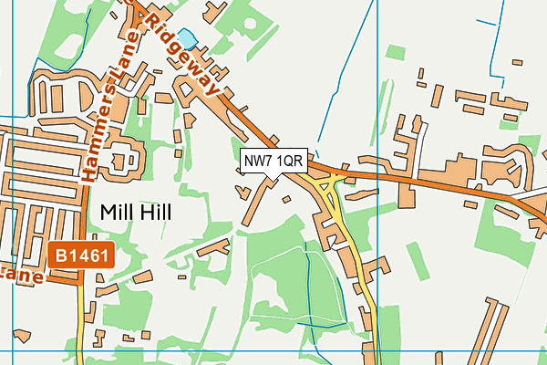 NW7 1QR map - OS VectorMap District (Ordnance Survey)