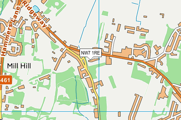 NW7 1RE map - OS VectorMap District (Ordnance Survey)