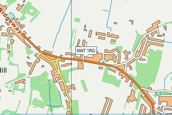NW7 1RG map - OS VectorMap District (Ordnance Survey)