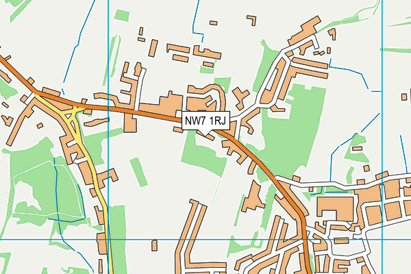 NW7 1RJ map - OS VectorMap District (Ordnance Survey)