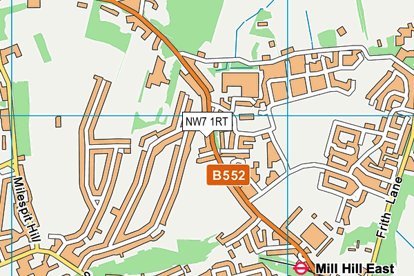 NW7 1RT map - OS VectorMap District (Ordnance Survey)