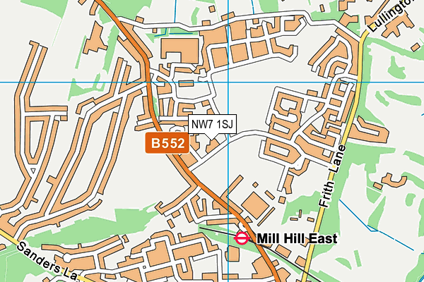 NW7 1SJ map - OS VectorMap District (Ordnance Survey)