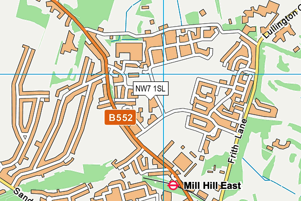 NW7 1SL map - OS VectorMap District (Ordnance Survey)