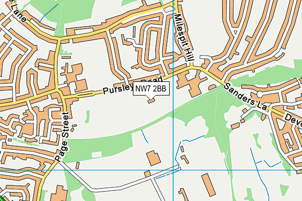 Powerleague (Mill Hill) map (NW7 2BB) - OS VectorMap District (Ordnance Survey)