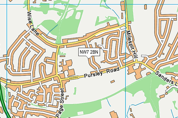 NW7 2BN map - OS VectorMap District (Ordnance Survey)