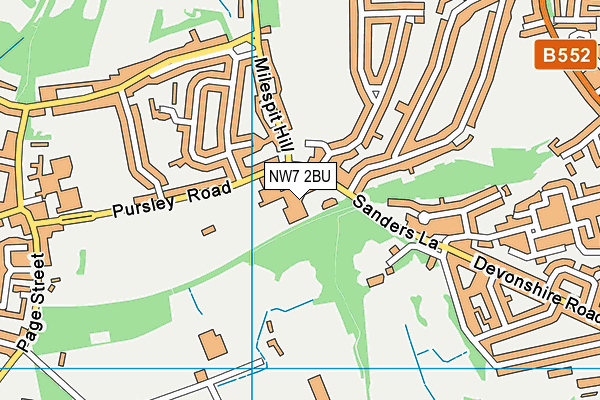 Dollis Primary School map (NW7 2BU) - OS VectorMap District (Ordnance Survey)