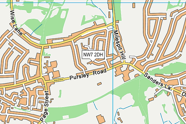 NW7 2DH map - OS VectorMap District (Ordnance Survey)