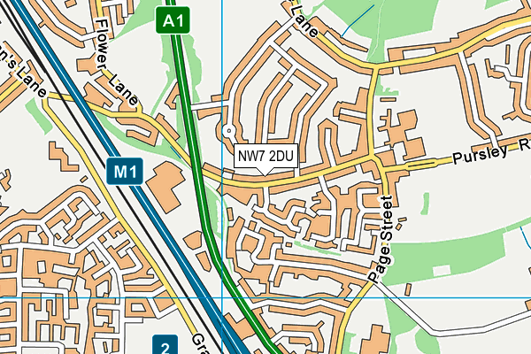 NW7 2DU map - OS VectorMap District (Ordnance Survey)