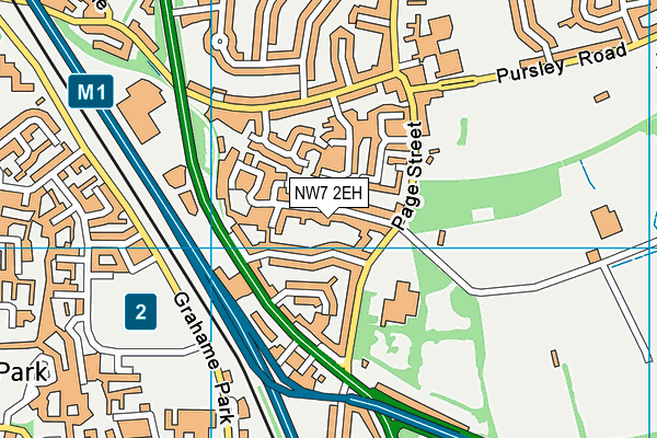 NW7 2EH map - OS VectorMap District (Ordnance Survey)