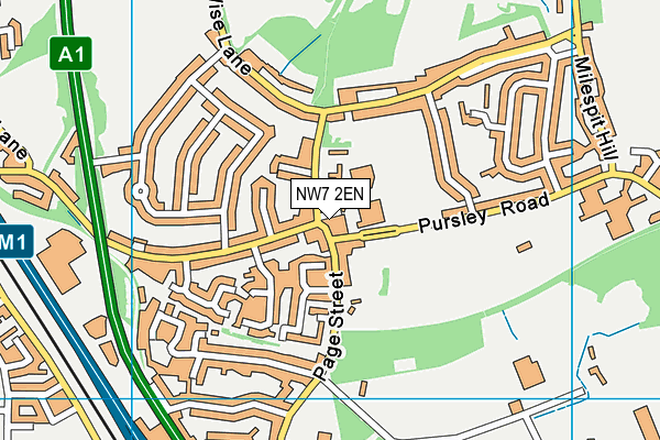 NW7 2EN map - OS VectorMap District (Ordnance Survey)