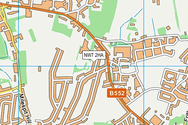 NW7 2HA map - OS VectorMap District (Ordnance Survey)