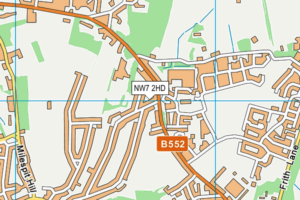 NW7 2HD map - OS VectorMap District (Ordnance Survey)