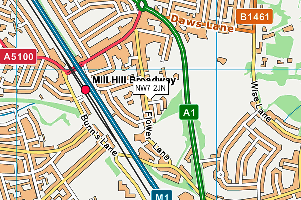 NW7 2JN map - OS VectorMap District (Ordnance Survey)