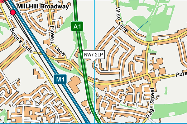 NW7 2LP map - OS VectorMap District (Ordnance Survey)