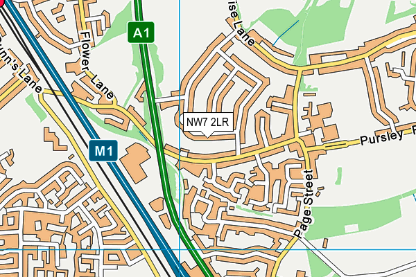 NW7 2LR map - OS VectorMap District (Ordnance Survey)