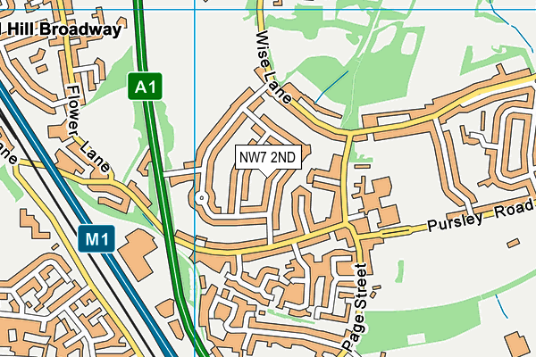 NW7 2ND map - OS VectorMap District (Ordnance Survey)