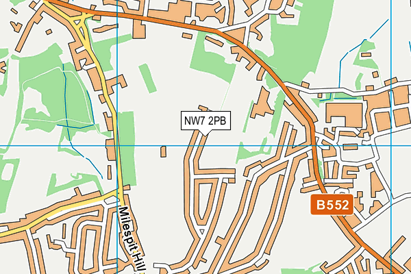NW7 2PB map - OS VectorMap District (Ordnance Survey)