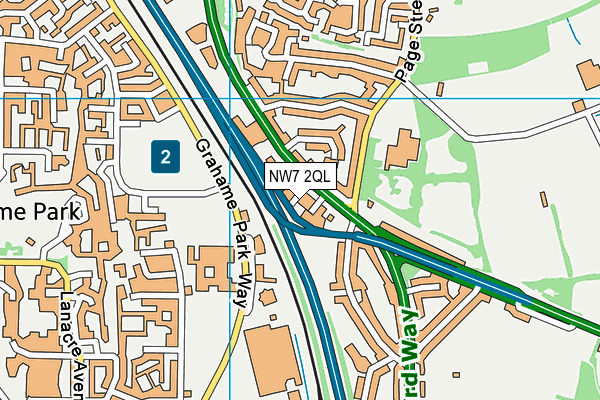 NW7 2QL map - OS VectorMap District (Ordnance Survey)