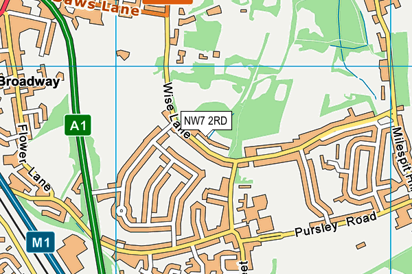 NW7 2RD map - OS VectorMap District (Ordnance Survey)