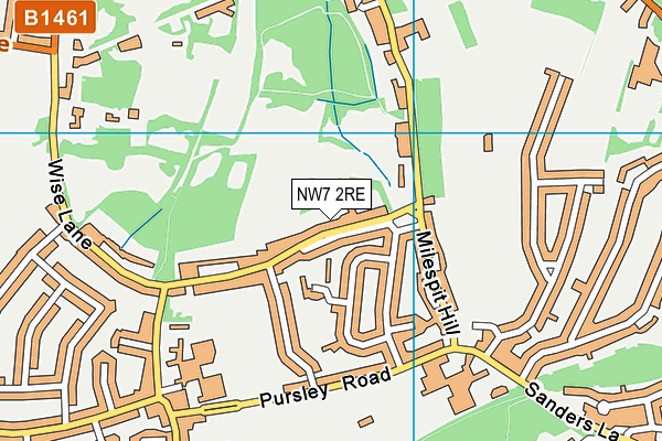 NW7 2RE map - OS VectorMap District (Ordnance Survey)